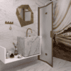 Folding shower screen Hietakari Bläk 881 New York, Mocha frame, satin frosted glass Folding shower screen Hietakari Bläk 881 New York, Mocha frame, satin frosted glass