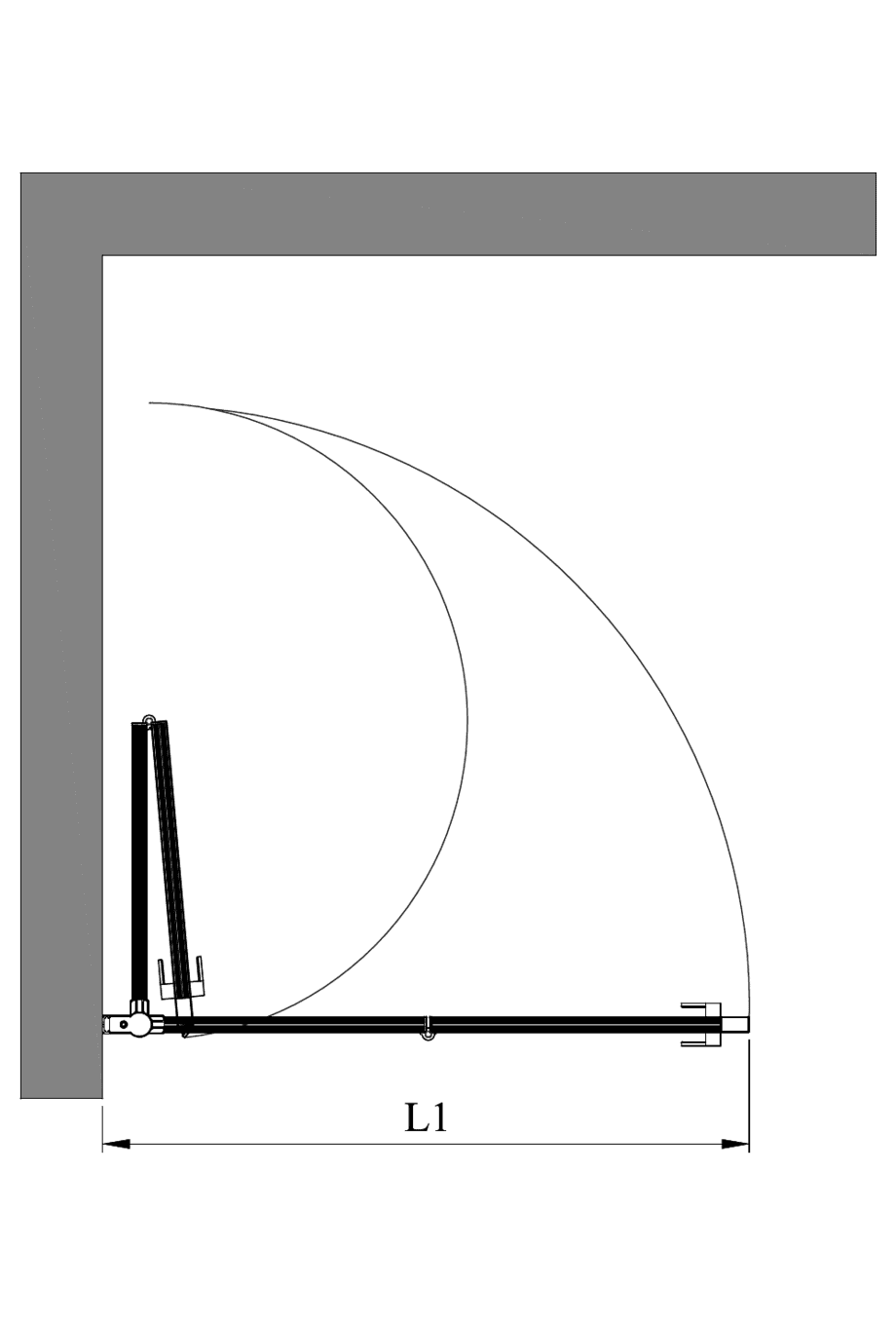 Folding shower screen Hietakari Bläk 881 New York – 2