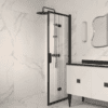 Folding shower screen Hietakari Bläk 881 New York, black frame, reeded glass Folding shower screen Hietakari Bläk 881 New York, black frame, reeded glass