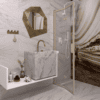 Folding shower screen Hietakari Bläk 881 New York, Sand frame, grey tinted glass Folding shower screen Hietakari Bläk 881 New York, Sand frame, grey tinted glass
