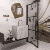 Folding shower screen Hietakari Bläk 882 Tokyo, black frame, clear glass Folding shower screen Hietakari Bläk 882 Tokyo – 4