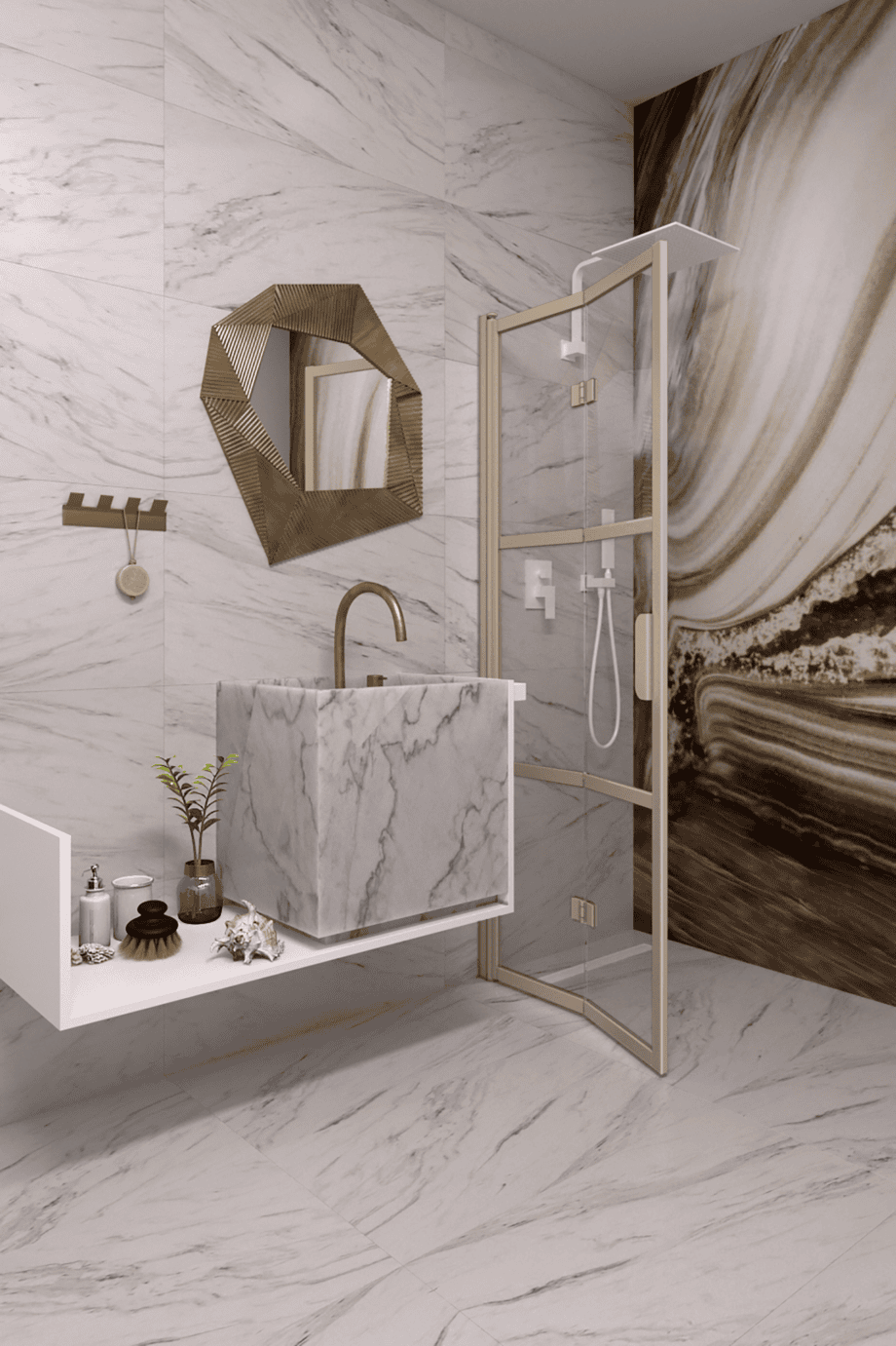 Folding shower screen Hietakari Bläk 882 Tokyo, Sand frame, grey tinted glass Folding shower screen Hietakari Bläk 882 Tokyo, Sand frame, grey tinted glass