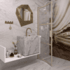 Folding shower screen Hietakari Bläk 882 Tokyo, Sand frame, bronze tinted glass Folding shower screen Hietakari Bläk 882 Tokyo, Sand frame, bronze tinted glass