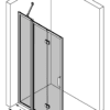 Folding shower screen with fixed part Hietakari Bläk 884 New York – 3D drawing Folding shower screen with fixed part Hietakari Bläk 884 New York – 3