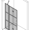 Hinged shower screen with fixed part Hietakari Bläk 885 Tokyo – 3D drawing Hinged shower screen with fixed part Hietakari Bläk 885 Tokyo – 3