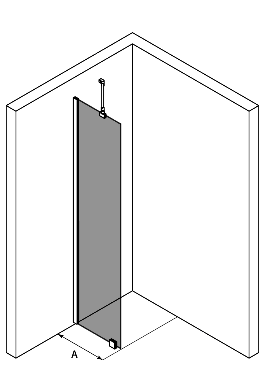 Fixed shower screen Hietakari Forma 301 – 3