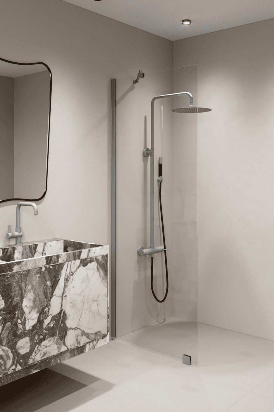 Fixed shower screen Hietakari Forma 301 – view 4 Fixed shower screen Hietakari Forma 301 – 4