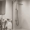 Fixed shower screen Hietakari Forma 301, aluminium frame, super bright glass Fixed shower screen Hietakari Forma 301, aluminium frame, super bright glass