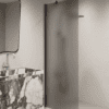 Fixed shower screen Hietakari Forma 301, Cocoa frame, grey satin glass Fixed shower screen Hietakari Forma 301, Cocoa frame, grey satin glass