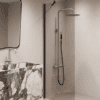 Fixed shower screen Hietakari Forma 301, Cocoa frame, bronze tinted glass Fixed shower screen Hietakari Forma 301, Cocoa frame, bronze tinted glass