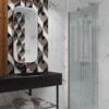 Fixed shower screen Hietakari Forma 301, Mocha frame, reeded glass Fixed shower screen Hietakari Forma 301, Mocha frame, reeded glass