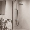 Fixed shower screen Hietakari Forma 301, Mocha frame, super bright glass Fixed shower screen Hietakari Forma 301, Mocha frame, super bright glass
