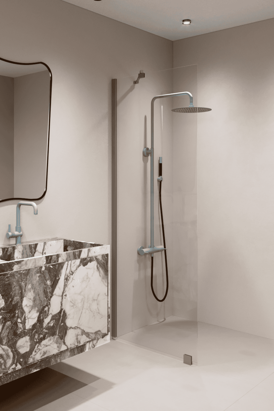 Fixed shower screen Hietakari Forma 301, Mocha frame, super bright glass Fixed shower screen Hietakari Forma 301, Mocha frame, super bright glass