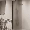 Fixed shower screen Hietakari Forma 301, black frame, brown satin glass Fixed shower screen Hietakari Forma 301, black frame, brown satin glass