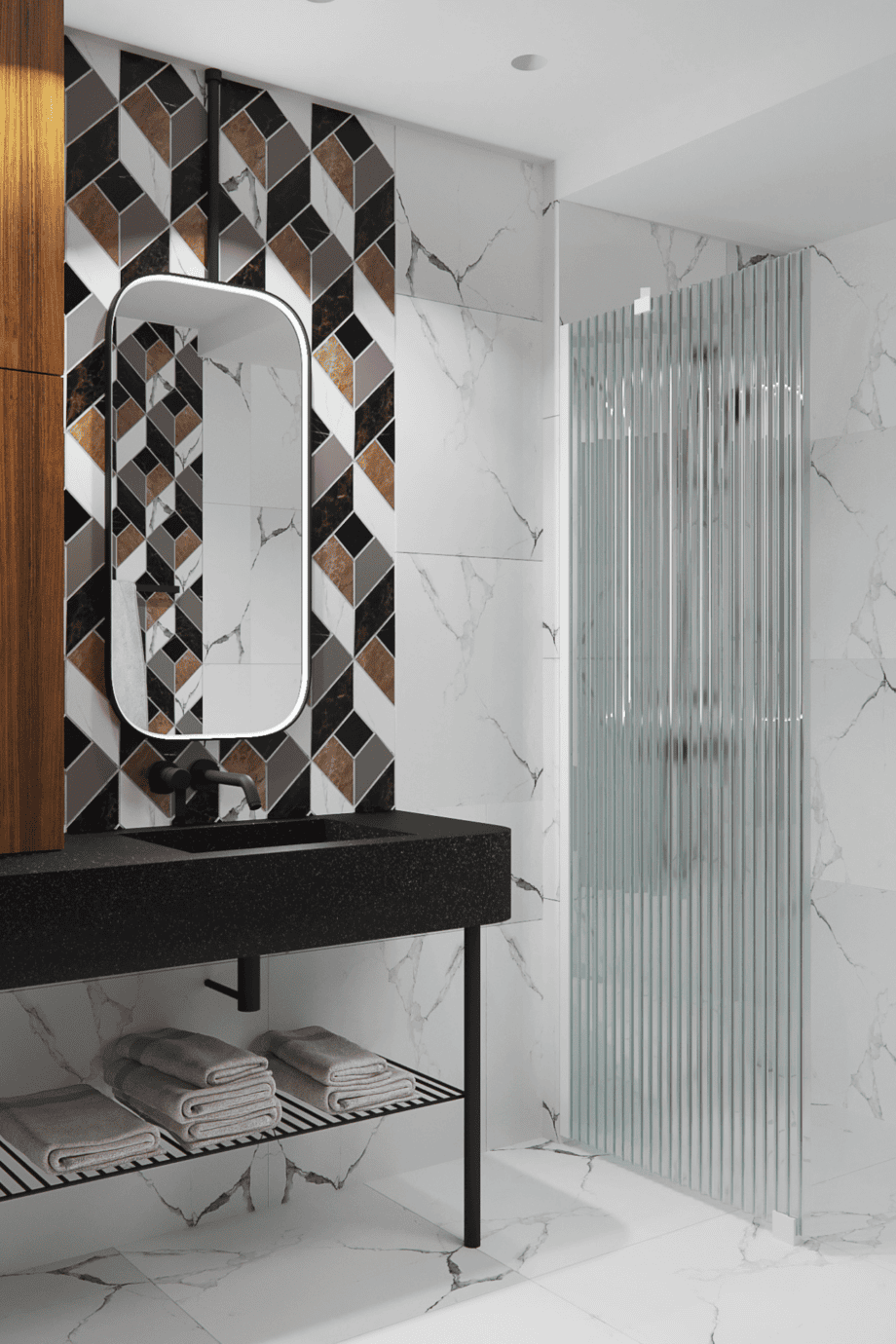 Fixed shower screen Hietakari Forma 301, white frame, reeded glass Fixed shower screen Hietakari Forma 301, white frame, reeded glass