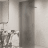 Folding shower screen Hietakari Forma 303, aluminium frame, grey satin glass Folding shower screen Hietakari Forma 303, aluminium frame, grey satin glass