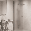 Folding shower screen Hietakari Forma 303, aluminium frame, super bright satin glass Folding shower screen Hietakari Forma 303, aluminium frame, super bright satin glass