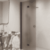 Folding shower screen Hietakari Forma 303, Cocoa frame, brown satin glass Folding shower screen Hietakari Forma 303, Cocoa frame, brown satin glass