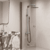 Folding shower screen Hietakari Forma 303, Mocha frame, super bright glass Folding shower screen Hietakari Forma 303, Mocha frame, super bright glass