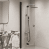 Folding shower screen Hietakari Forma 303, black frame, super bright glass Folding shower screen Hietakari Forma 303, black frame, super bright glass