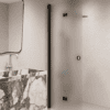 Folding shower screen Hietakari Forma 303, black frame, super bright satin glass Folding shower screen Hietakari Forma 303, black frame, super bright satin glass