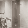 Folding shower screen Hietakari Forma 303, white frame, brown satin glass Folding shower screen Hietakari Forma 303, white frame, brown satin glass