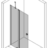 Hinged shower screen with fixed part Hietakari Forma 304 – 3D drawing Hinged shower screen with fixed part Hietakari Forma 304 – 3D drawing