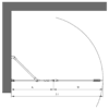 Hinged shower screen with fixed part Hietakari Forma 304 – view 2 Hinged shower screen with fixed part Hietakari Forma 304 – 2