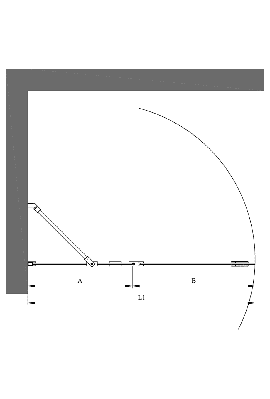 Hinged shower screen with fixed part Hietakari Forma 304 – 2