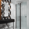 Hinged shower screen with fixed part Hietakari Forma 304 – view 5 Hinged shower screen with fixed part Hietakari Forma 304 – 5