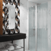 Hinged shower screen with fixed part Hietakari Forma 304 – view 6 Hinged shower screen with fixed part Hietakari Forma 304 – 6