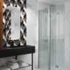 Folding shower screen with fixed part Hietakari Forma 305 – view 4 Folding shower screen with fixed part Hietakari Forma 305 – 4
