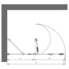 Folding shower screen with fixed part Hietakari Forma 305 – view 2 Folding shower screen with fixed part Hietakari Forma 305 – 2
