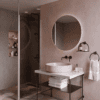 Shower screen with telescopic supports Hietakari Infinia 111, aluminium frame, grey tinted glass Shower screen with telescopic supports Hietakari Infinia 111, aluminium frame, grey tinted glass
