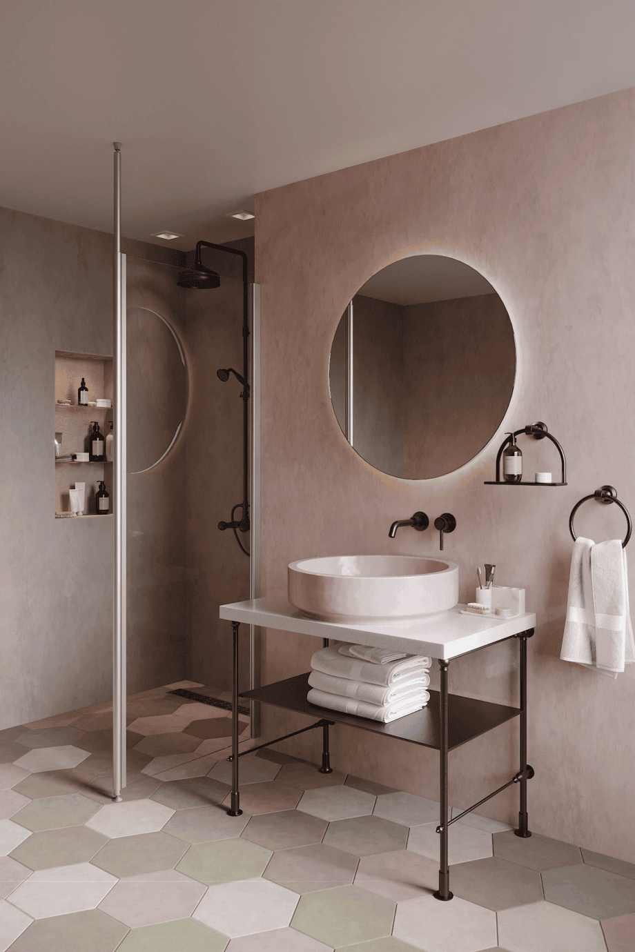 Shower screen with telescopic supports Hietakari Infinia 111, aluminium frame, clear glass Shower screen with telescopic supports Hietakari Infinia 111 – 3