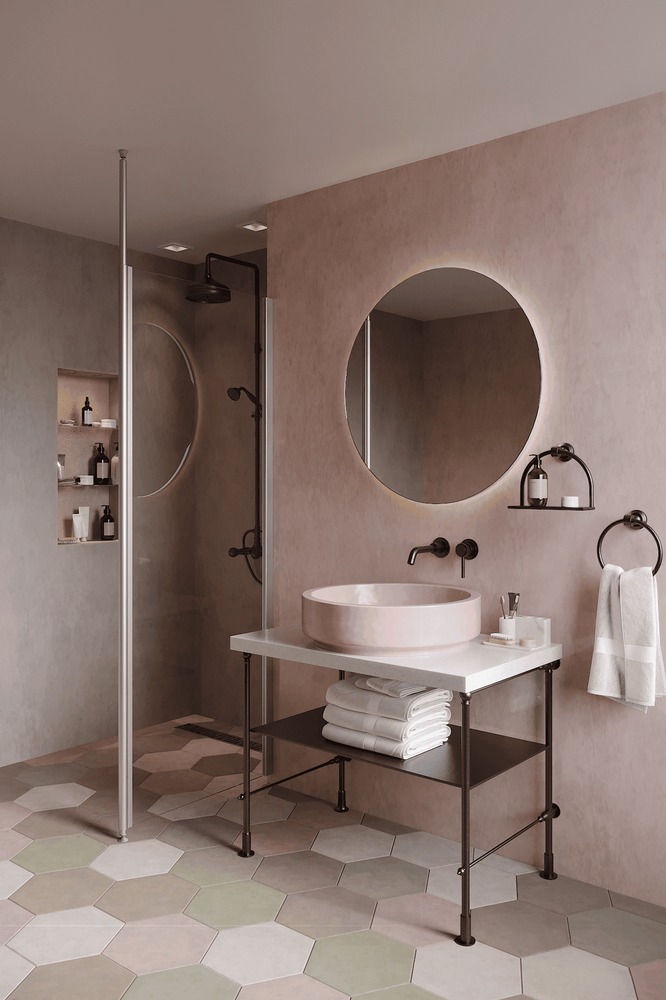 Shower screen with telescopic supports Hietakari Infinia 111 – 3