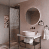 Shower screen with telescopic supports Hietakari Infinia 111, black frame, Chinchilla patterned glass Shower screen with telescopic supports Hietakari Infinia 111, black frame, Chinchilla patterned glass