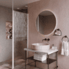 Shower screen with telescopic supports Hietakari Infinia 111, white frame, Chinchilla patterned glass Shower screen with telescopic supports Hietakari Infinia 111, white frame, Chinchilla patterned glass