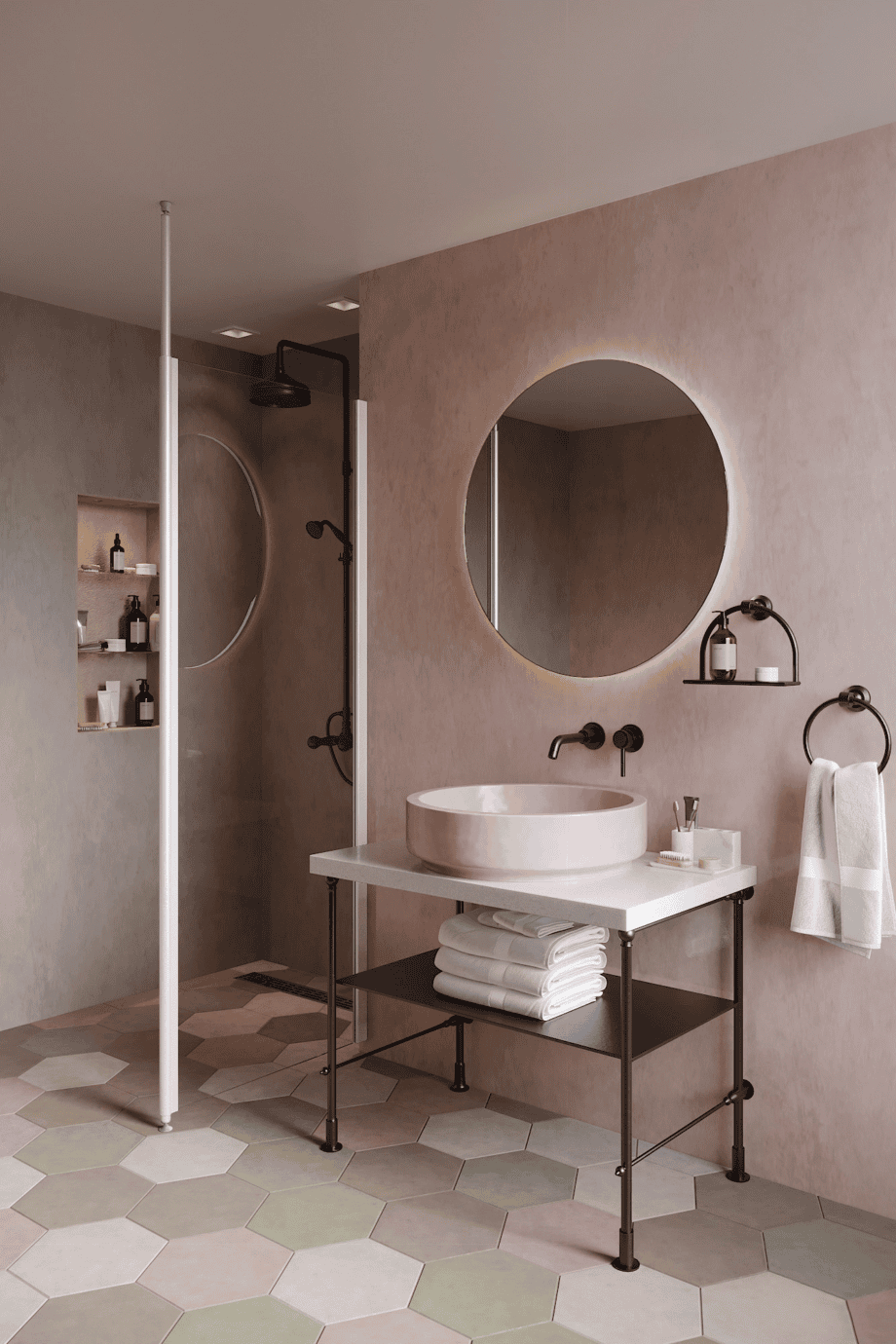 Shower screen with telescopic supports Hietakari Infinia 111, white frame, clear glass Shower screen with telescopic supports Hietakari Infinia 111