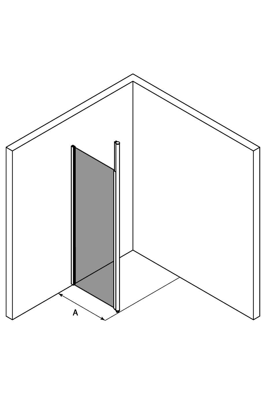 Shower screen with fixed front post Hietakari Infinia 112 – 3