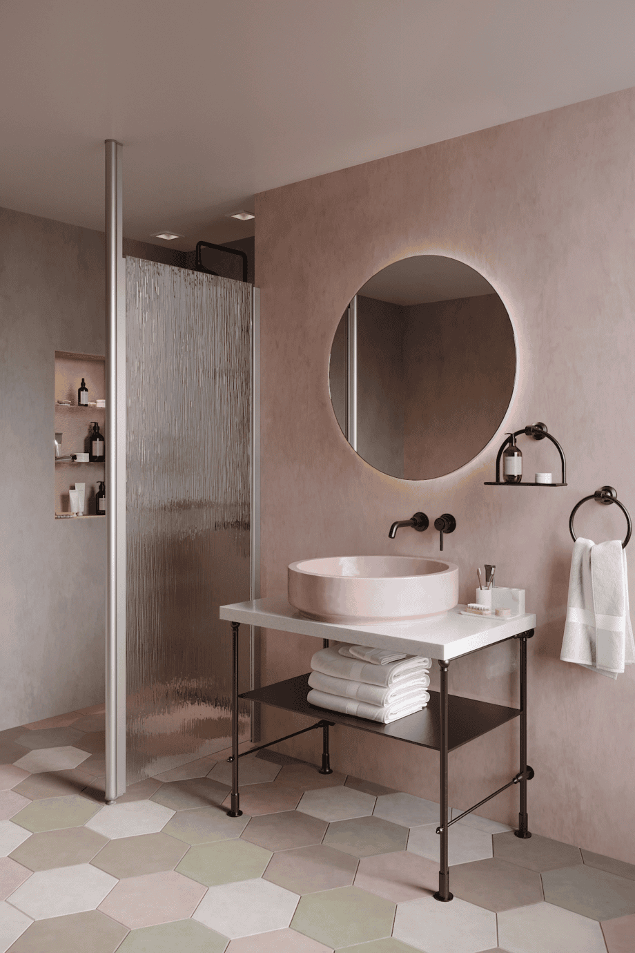 Shower screen with fixed front post Hietakari Infinia 112, aluminium frame, Chinchilla patterned glass Shower screen with fixed front post Hietakari Infinia 112, aluminium frame, Chinchilla patterned glass