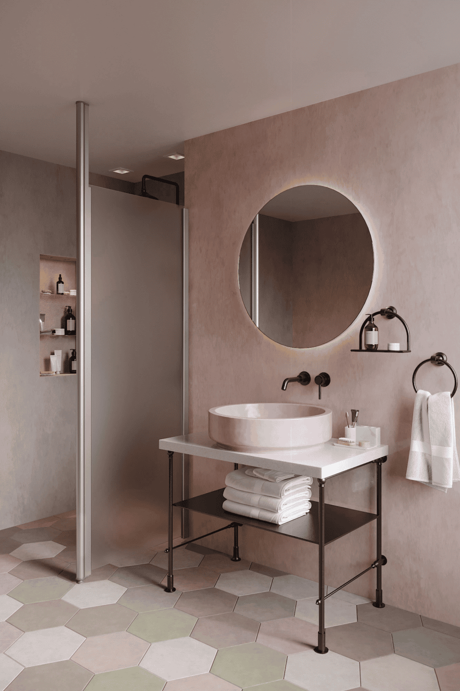 Shower screen with fixed front post Hietakari Infinia 112, aluminium frame, satin frosted glass Shower screen with fixed front post Hietakari Infinia 112, aluminium frame, satin frosted glass