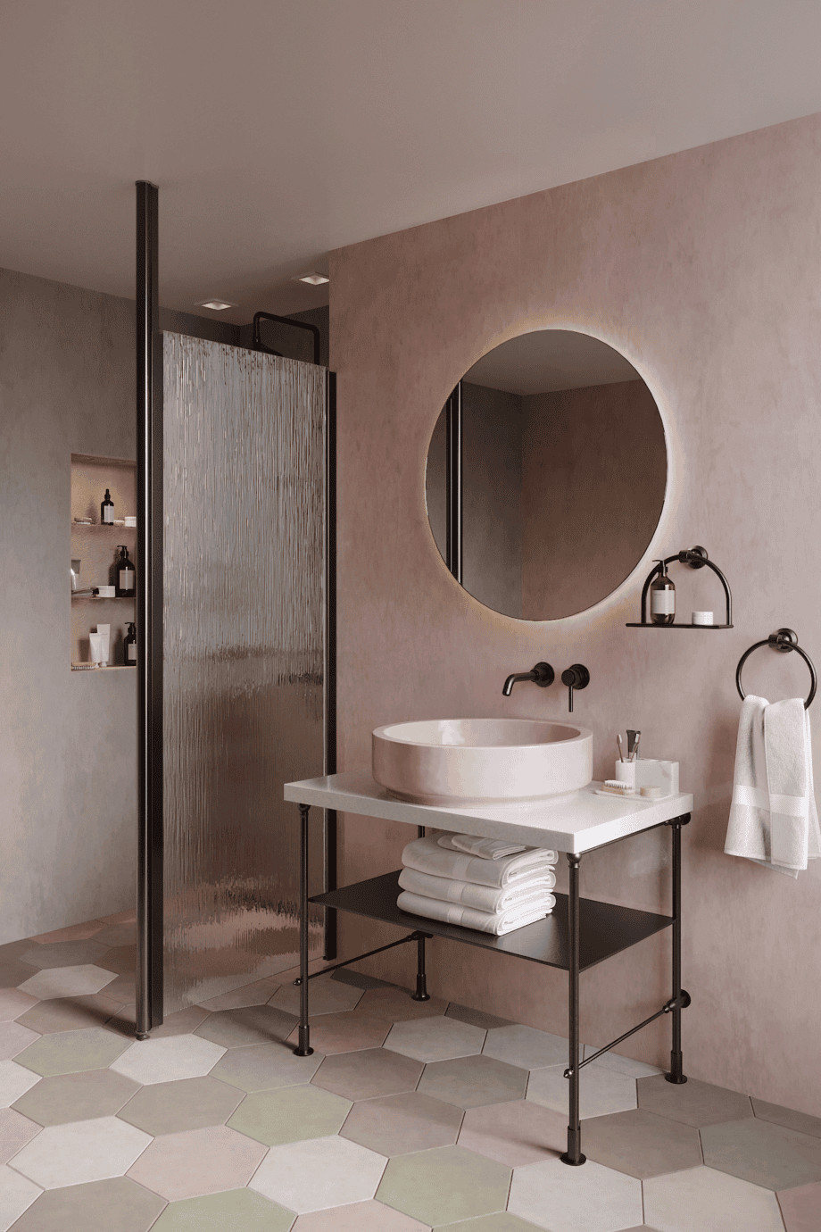 Shower screen with fixed front post Hietakari Infinia 112, black frame, Chinchilla patterned glass Shower screen with fixed front post Hietakari Infinia 112, black frame, Chinchilla patterned glass