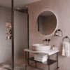 Shower screen with fixed front post Hietakari Infinia 112, black frame, satin frosted glass Shower screen with fixed front post Hietakari Infinia 112, black frame, satin frosted glass