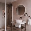 Shower screen with fixed front post Hietakari Infinia 112, white frame, clear glass Shower screen with fixed front post Hietakari Infinia 112