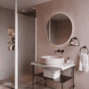Shower screen with fixed front post Hietakari Infinia 112, white frame, satin frosted glass Shower screen with fixed front post Hietakari Infinia 112, white frame, satin frosted glass