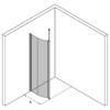 Curved shower screen with telescopic support Hietakari Infinia 121 – 3D drawing Curved shower screen with telescopic support Hietakari Infinia 121 – 3