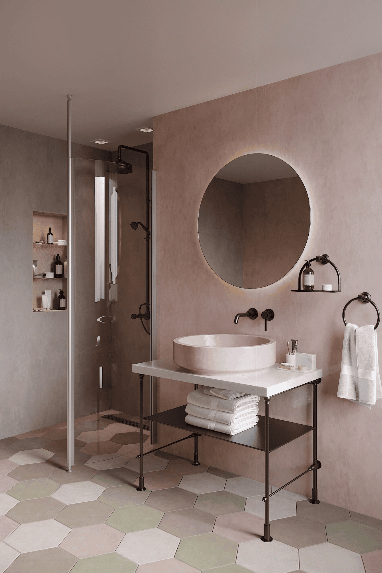 Curved shower screen with telescopic support Hietakari Infinia 121, aluminium frame, clear glass Curved shower screen with telescopic support Hietakari Infinia 121, aluminium frame, clear glass
