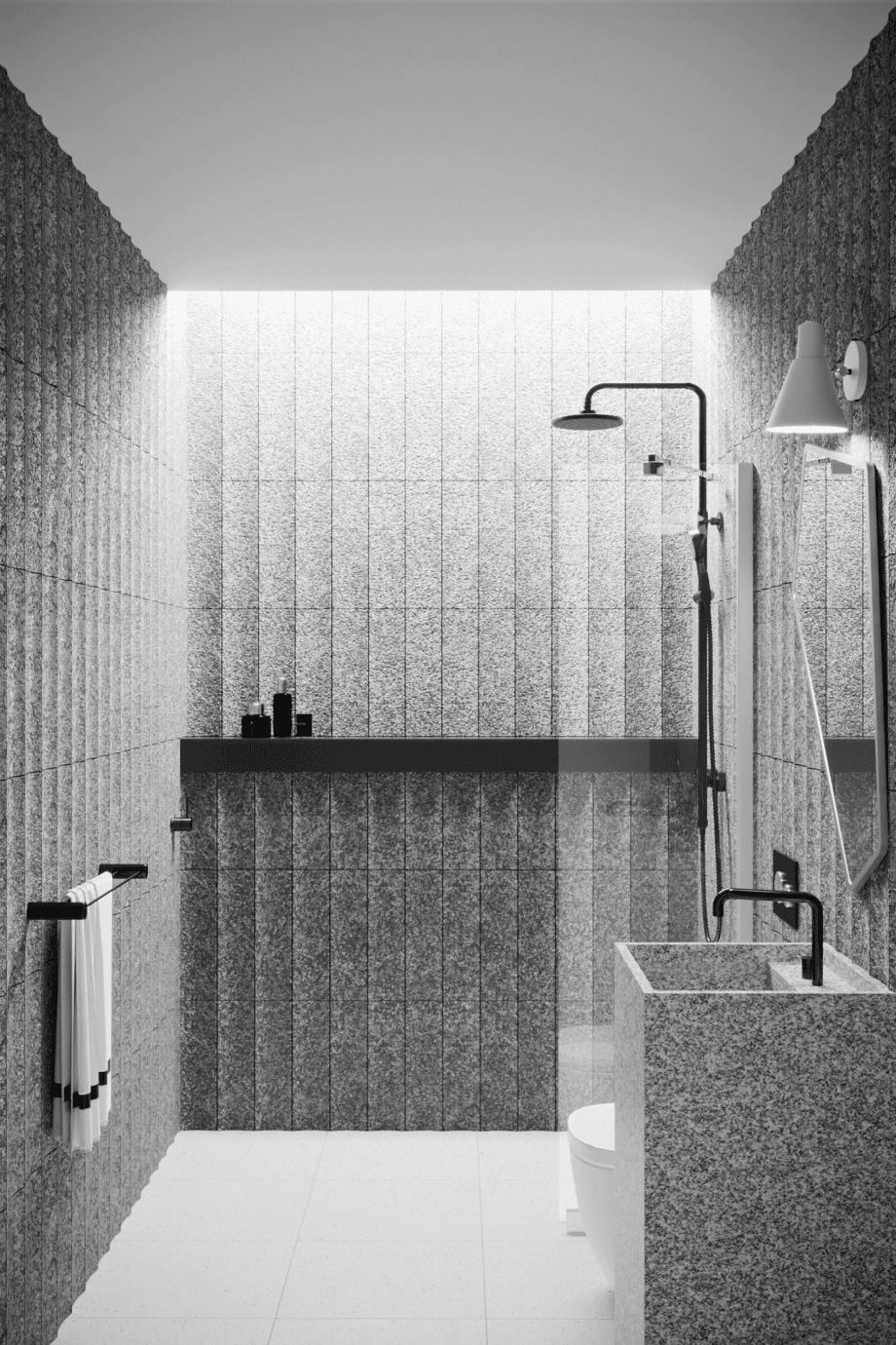Fixed shower screen Hietakari Infinia 211, aluminium frame, clear glass Fixed shower screen Hietakari Infinia 211 – 4