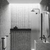 Fixed shower screen Hietakari Infinia 211, black frame, satin frosted glass Fixed shower screen Hietakari Infinia 211, black frame, satin frosted glass